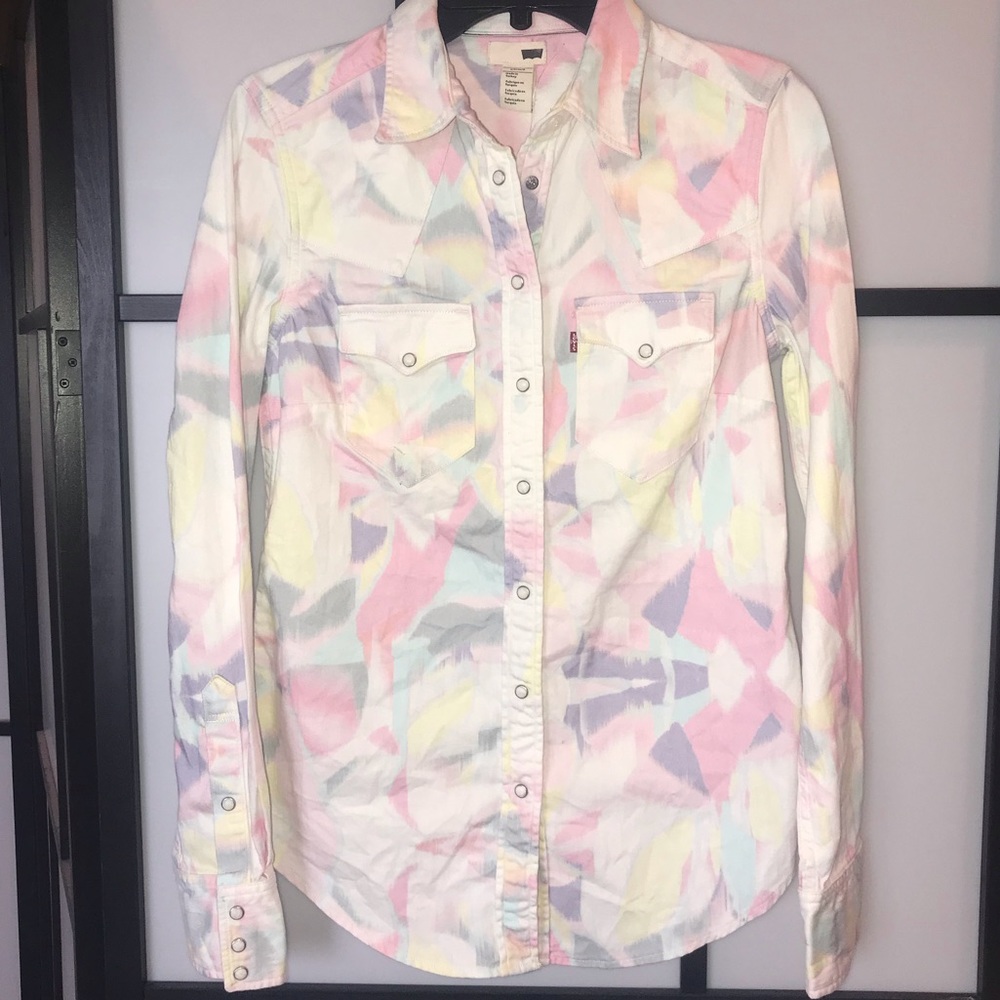 NWT Levi's Western Denim Pearl Snap Shirt NEW S